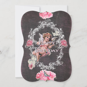 Cumpleaños - Tarjeta de invitación - Cartón negro