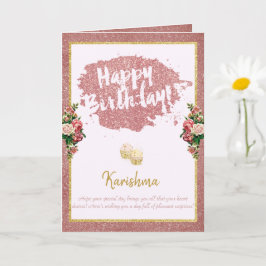 cumpleaños Tarjeta de oro de cambio de nombre pers