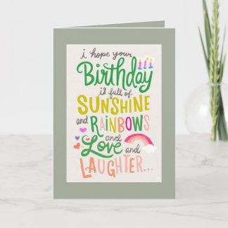 Cumpleaños, tarjeta de saludo, vertical
