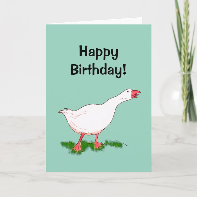 Cumpleaños! tarjeta (ganso lindo) (Anverso)