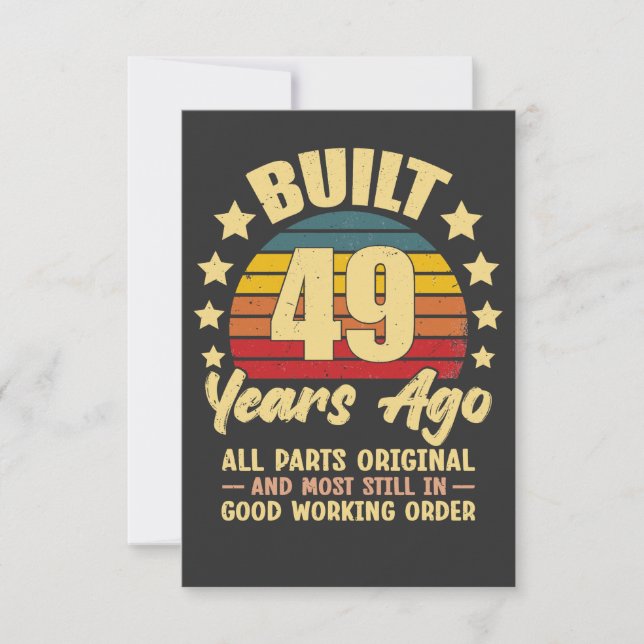 Cumpleaños Vintage 49 Construido Hace 49 Años Dive (Anverso)
