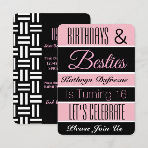 Cumpleaños y Besties Invitación a la fiesta de cum
