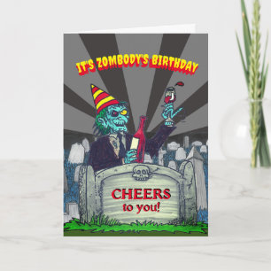 ¡Cumpleaños Zombie CHEERS! Tarjeta