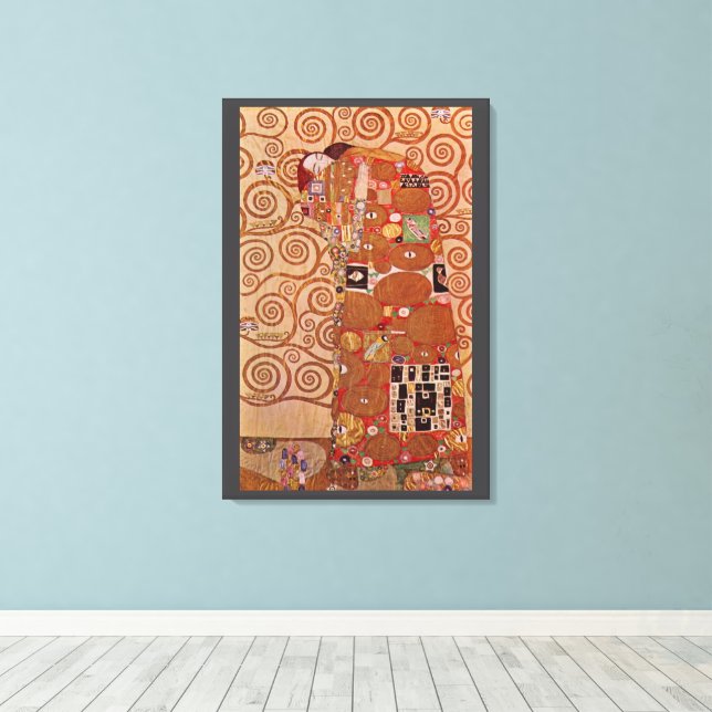 Cumplimiento por Gustav Klimt, Arte Nouveau Vintag (Insitu (piso de madera))