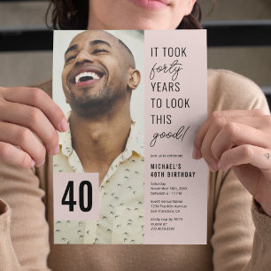 Cumplir 40 Años Tarjeta de Feliz Cumpleaños con Fo