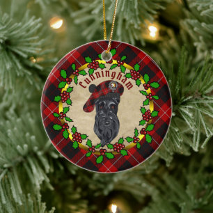 Cunningham Scottie Navidades de perro Ornamento ce