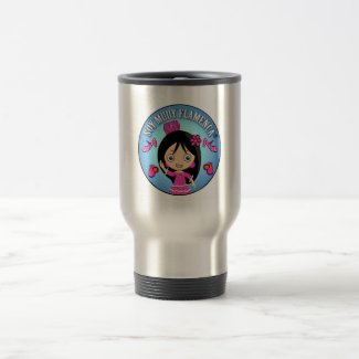 Taza Soy Muuy Flamenca Rosa y Celeste