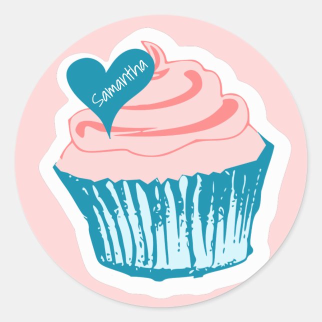 Cupakes Me encantan los pegatinas de nombres perso (Anverso)