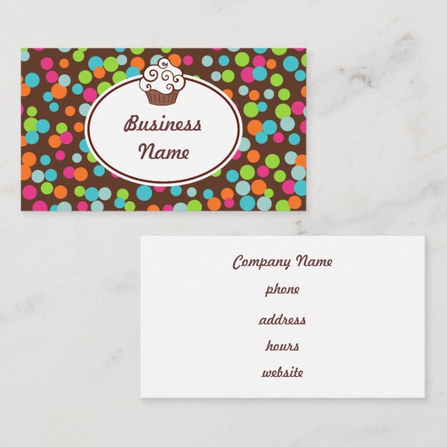 Cupakes Sprinkels tarjetas de presentación (Anverso / Reverso)