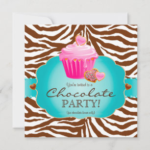 Cupcake de chocolate de invitación de panadería ro