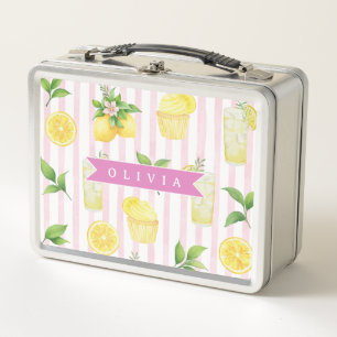 Cupcake de limonada de acuarela personalizada con 