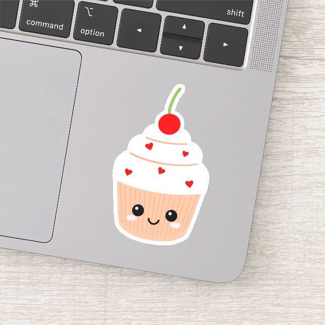 Cupcake Face Vinyl Pegatina para botella de agua,  (Detalle)