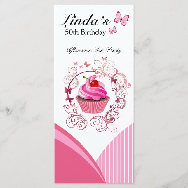 "Cupcake Heaven" - Menú de postre pastelero de Mod (Anverso)