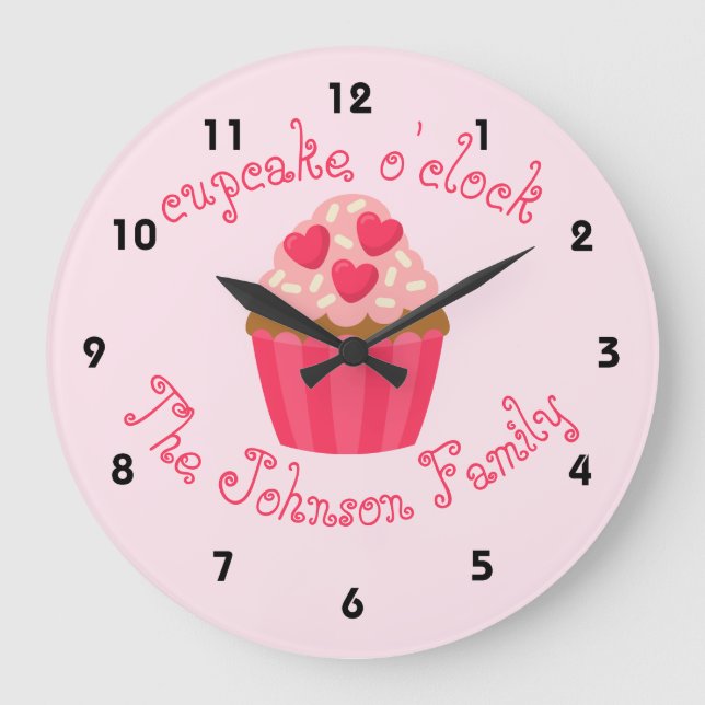 Cupcake reloj de cocina personalizado (Anverso)