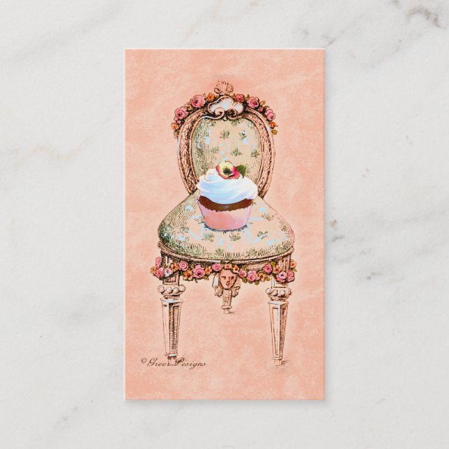 Cupcake y tarjetas de presentación victorianas (Anverso)