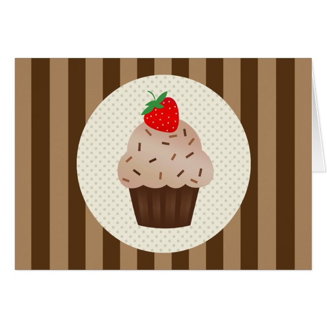 Cupcakes Brown Stripes Design (Anverso (Horizontal))