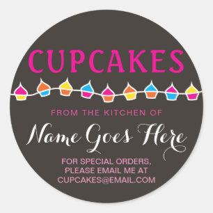 CUPCAKES de la cocina de los pegatinas