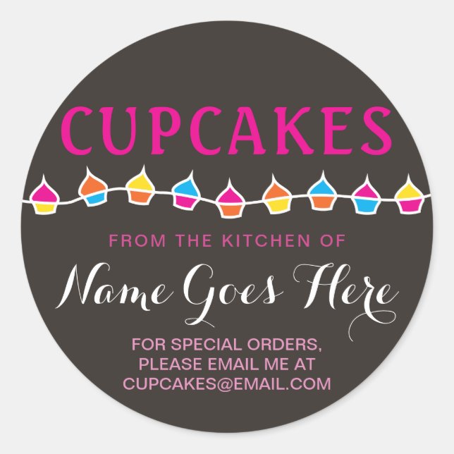 CUPCAKES de la cocina de los pegatinas (Anverso)