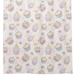 Cupcakes Pattern Cortina de ducha