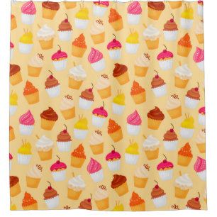 Cupcakes Pattern Cortina de ducha