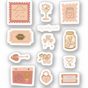 Cupid boho Love doodle scrapbook Pegatina