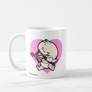 Cupid del bebé que apunta para las tazas del amor