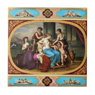 Cupid y doncellas reales de la teja del diseño de