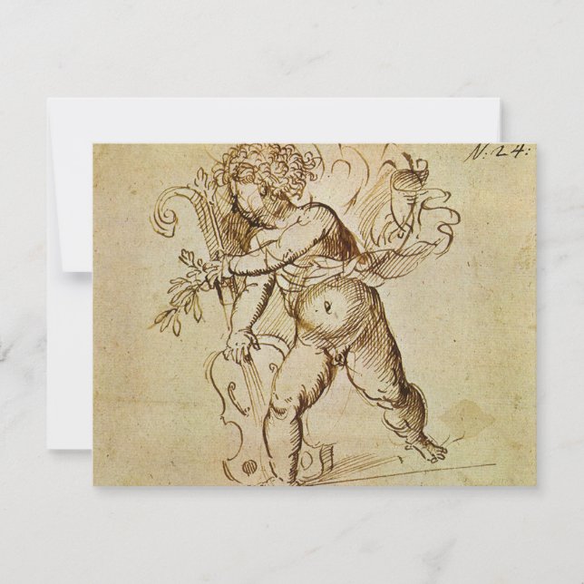 Cupido con un violín de Domenico Campagnola (Anverso)