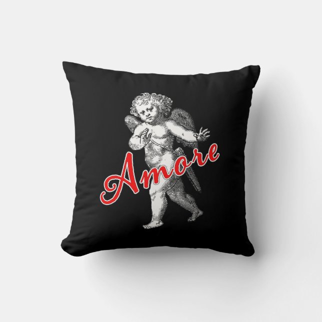 Cupido en el amor Cojín decorativo romántico (Anverso)