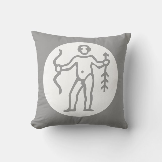 CUPIDO/ sagitario HOROSCOPO en almohada GRIS (Anverso)