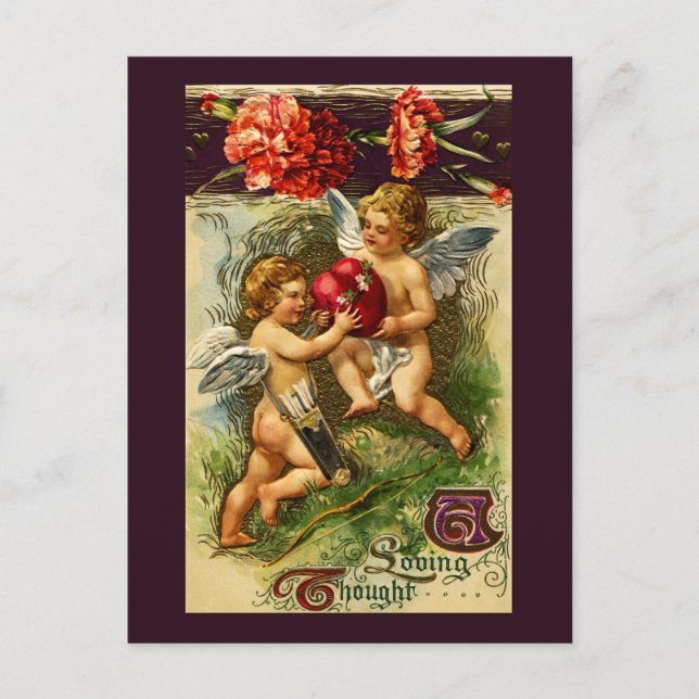 Cupids y tarjeta del día de San Valentín del (Anverso)