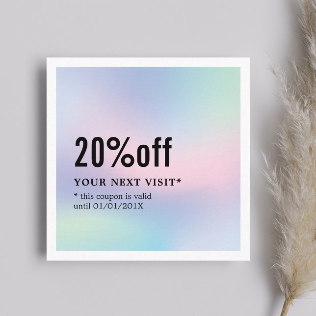 Cupón de Belleza Blanca Pastel Elegante Moderno (Subido por el creador)