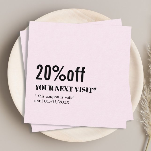 Cupón de Belleza Blanca Rosa minimalista (Subido por el creador)