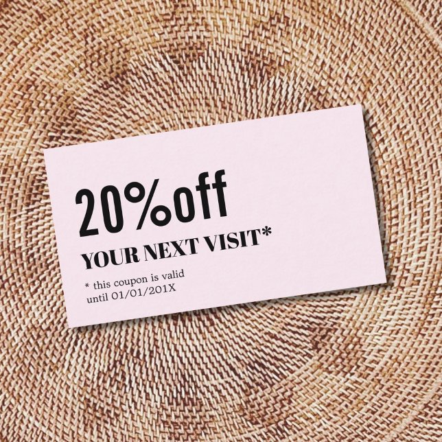 Cupón de Belleza Blanca Rosa minimalista (Subido por el creador)