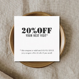 Cupón de belleza blanco negro simple