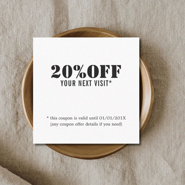 Cupón de belleza blanco negro simple (Subido por el creador)