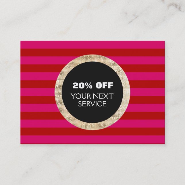 Cupón de descuento de la venta de pelo de las secu (Anverso)