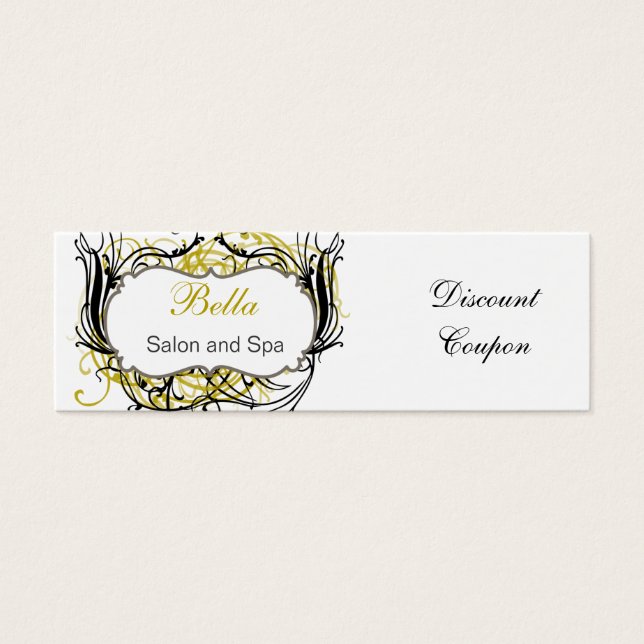 cupón de descuento de Moda amarilla, negra y blanc (Frente)