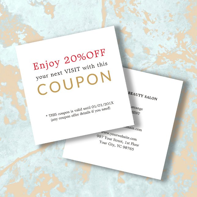 Cupón de descuento en salón de belleza simple y mo (Subido por el creador)