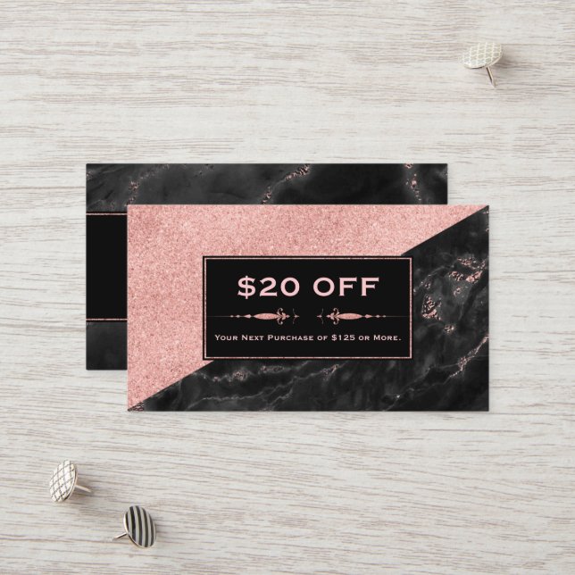 Cupón de descuento Rosa Salón de Belleza de Mármol (Anverso/Reverso In Situ)