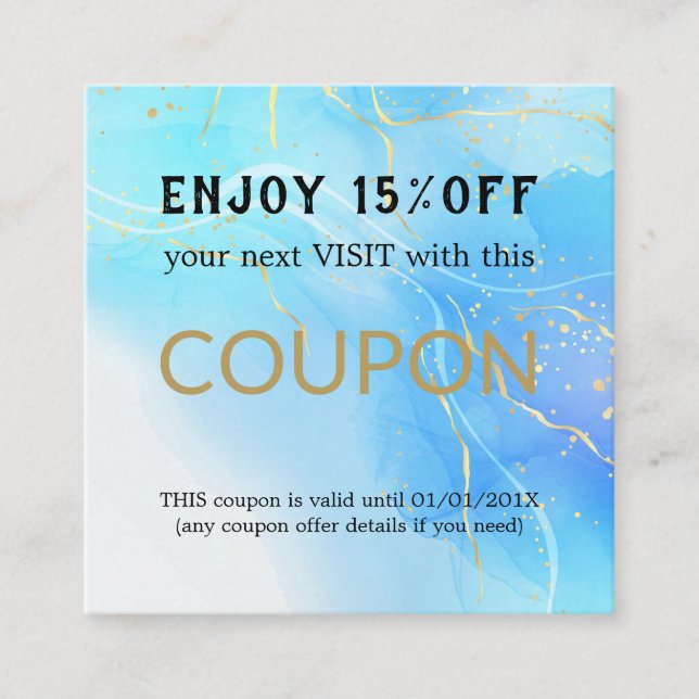 Cupón de descuento simple y moderno (Anverso)