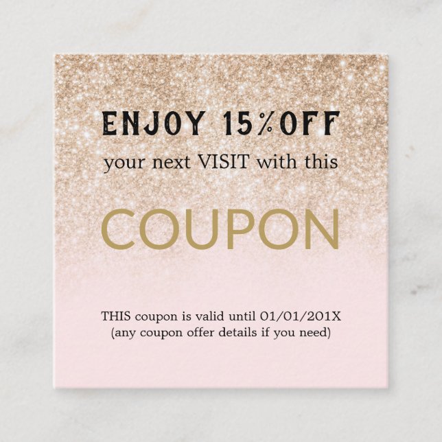 Cupón de descuento simple y moderno (Anverso)