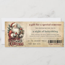 Cupón de Regalo de Navidad con Papel Antiguo Vinot