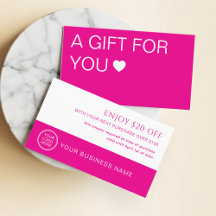 Cupón de regalo rosa caliente para salón de bellez