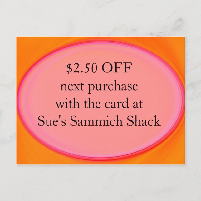 cupón de tarjeta de descuento (Anverso)