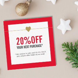 Cupón elegante de salón de belleza rojo blanco