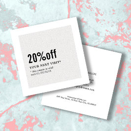 Cupón moderno elegante de belleza blanca y negra