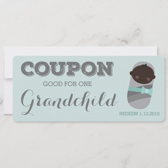 Cupón para la Invitación de embarazo de nietos (Anverso)