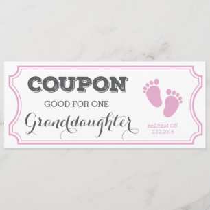 Cupón para la Invitación del bebé de una nieta