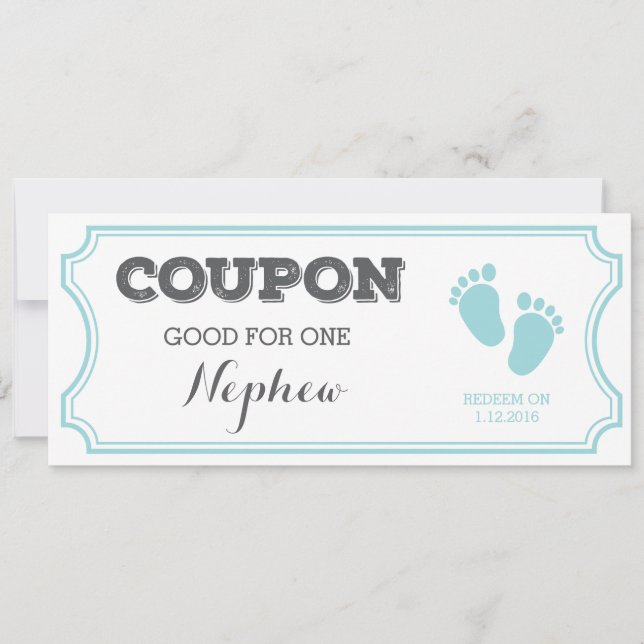 Cupón para una Invitación de bebé sobrino (Anverso)